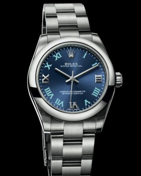 Replica Rolex Watch Rolex Oyster Perpetual 177200 - 70160 Steel - Azzurro Blue Dial